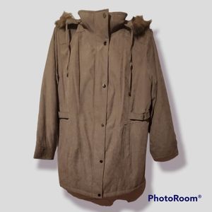 Avenue beige Parka/coat sz 14